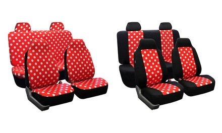 Flat Cloth Stylish Polka Dots Full Set Seat Covers