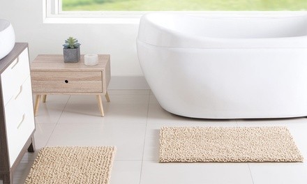 Microfiber Abella Thick Noodle Bath Rug Set (2-Piece)