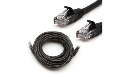 25FT CAT6 Twist Pair Solid Network Ethernet LAN Cable Black