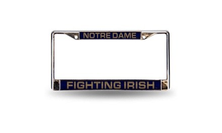 Notre Dame Fighting Irish Laser Cut Chrome License Plate Frame