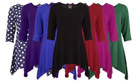 Women's Shark Tail Cut Tunic Dress Top (2-Pack). Plus Sizes Available.