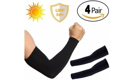 4 Pairs UV Protection Cooling Arm Sleeve UPF 50 Sun Sleeves For Men Women Unisex