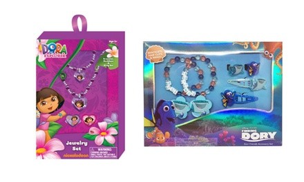 Nickelodeon Dora the Explorer or Disney Finding Dory Kids' Jewelry Sets