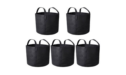 5 Pack Grow Bags Fabric Pots Root Pouch with Handles Planting Container 7 Gallon