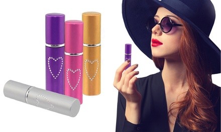 Rhinestone Heart Lipstick Pepper Spray (1- or 4-Pack)