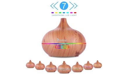 500ML Wood Essential Oil Ultrasonic Humidifier Aroma Diffuser 4 Mode