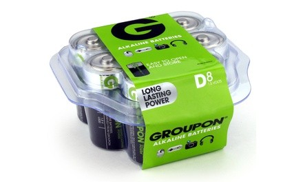 Groupon Portable Power Alkaline D Batteries (8-Pack)