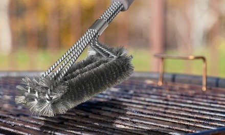 Triple Stainless Steel BBQ Grill Cleaning Brush