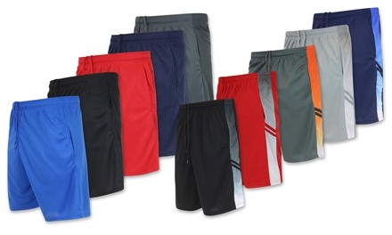 Real Essentials Boys' Mesh Active Shorts with Pockets (5-Pack)