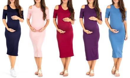 Women's Maternity Open-Shoulder Bodycon Dress