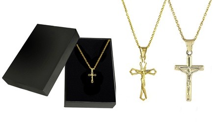 Kid's 10K Yellow Gold Cross Necklaces