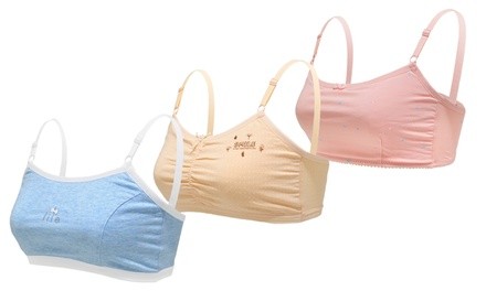 Girl's Wire-Free Everyday Essential Cotton Training Bras (6-Pack)