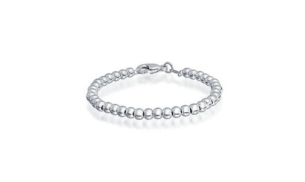 Bling Jewelry Childrens Kids Bracelet 925 Silver 4mm Ball Bead 6in