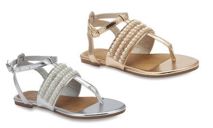 Olivia Miller Girls' Brisee T-Strap Sandals