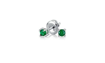 Bling Jewelry Simulated Emerald May Birthstone Screwback Stud earrings