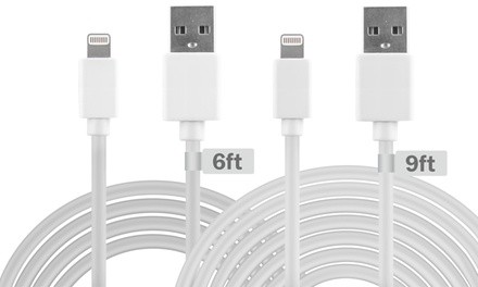 Infinitive Apple-Certified Sync and Charge 6-Ft. or 9-Ft. Lightning-to-USB Cables (1- or 3-Pack)