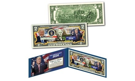 Donald Trump - Keep America Great 2020 - Genuine Legal Tender US Two-Dollar Bill