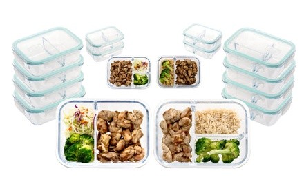 Oven-Safe Glass Meal Prep Containers with Vented & Locking Lids