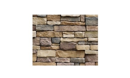 Inverlee 2 Pc 3D Wall Stick Brick Stone Rustic Effect Self-adhesive Wall Sticker