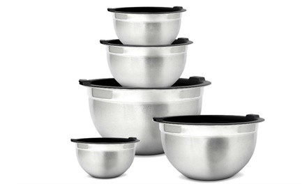 Meal Prep Stainless Steel Mixing Bowls Set with Airtight Lids (10-Piece)