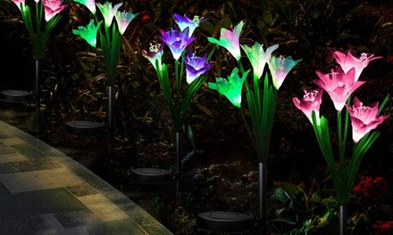 Outdoor Multi-Color Solar LED Lily Flower Garden Lights (2-Pack)