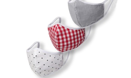 Washable and Reusable Non-Medical Printed Cotton Mask Set (1-, 3-, 6-Piece)