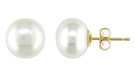 Freshwater Pearl Studs in 14K Solid Gold