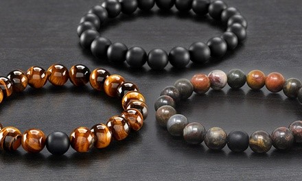 Men's Natural Healing Stone Stretch Bracelet