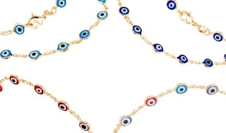 Crystal Evil Eye Bracelet or Anklet