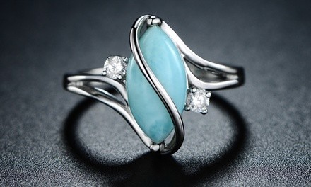 Genuine Marquise-Cut Larimar S-Ring by Peermont