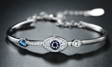 Crystal Evil Eye Bracelet Made with Swarovski Elements by Barzel