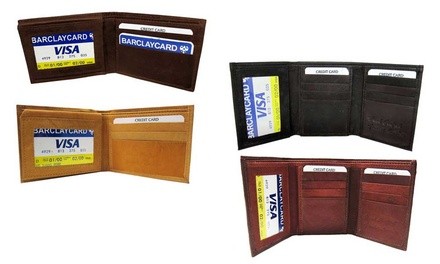 Genuine Leather Trifold & Bifold Men's Wallets