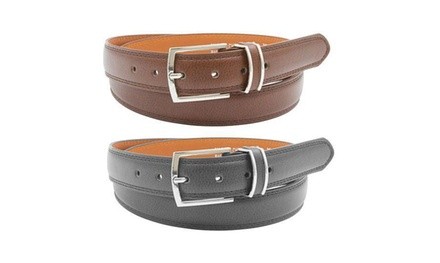 Men's Black and Brown Genuine Leather Belts (2-Pack)