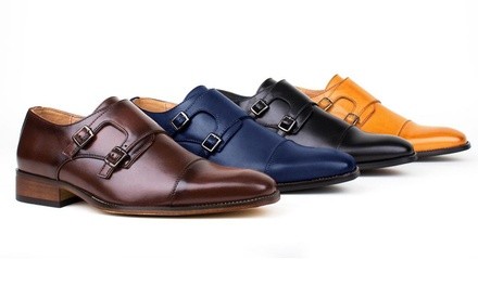 Gino Vitale Men's Monk Strap Dress Shoes