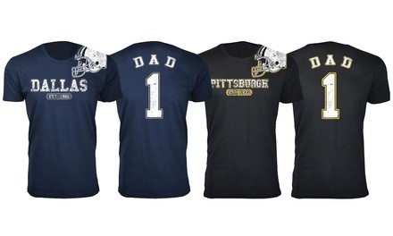 Men's Dad #1 Football Helmet T-Shirts (M-3XL)