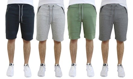 Men's Slim-Fit Tech-Fleece Shorts with Waterproof Zipper Pockets