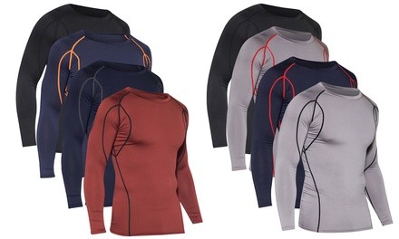 Men's Long-Sleeve Compression Shirt (4-Pack)
