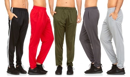 5-Pack Men's Quick-Dry Performance Track Pants with Pockets (S-3XL)