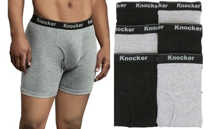 Knocker Men's All Cotton Boxer Briefs. Big Sizes Available. (6-Pack)