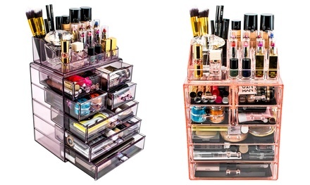 Sorbus Acrylic Cosmetic Makeup and Jewelry Storage Case Display