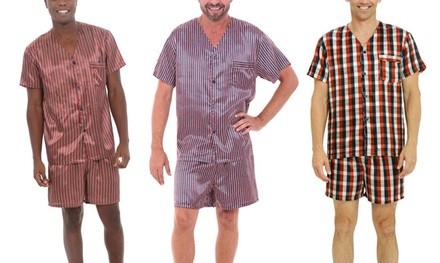 Alexander Del Rossa Men's Satin Pajama Set