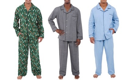 Alexander Del Rossa Men's Cotton Pajama Set (2-Piece) 