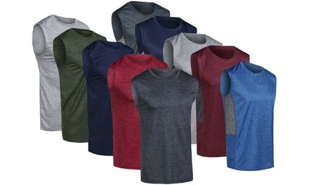 Real Essentials Men's Dry-Fit Tank Top (5-Pack; S-2XL)