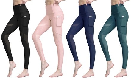 Lock and Love Mesh Tummy-Compression Leggings with Pockets