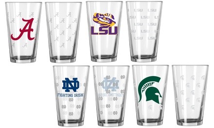 Boelter NCAA 16 Oz. Satin Etch Pint Glass Set (2-Piece)