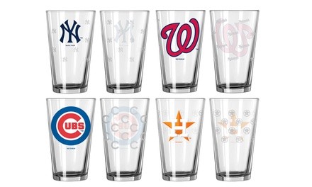 Boelter MLB 16oz. Satin Etch Pint Glass Set (2-Pack)