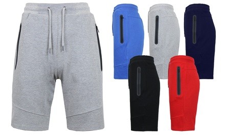 2-Pack Men's Tech Jogger Shorts with Zipper Side Pockets (S-2XL)