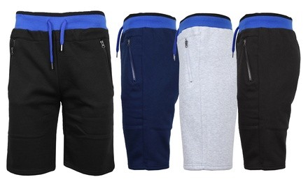 Men's Fleece Jogger Shorts with Zipper Pockets (S-2XL)