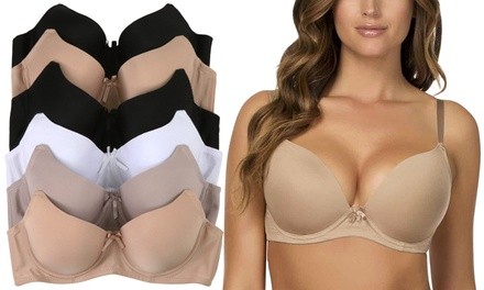 Wide Strap Full Cup Microfiber Bras (6-Pack)