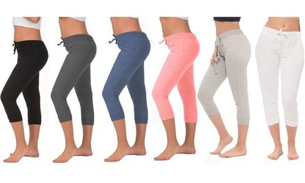 Coco Limon Women's Capri Joggers (4-Pack). Plus Sizes Available.